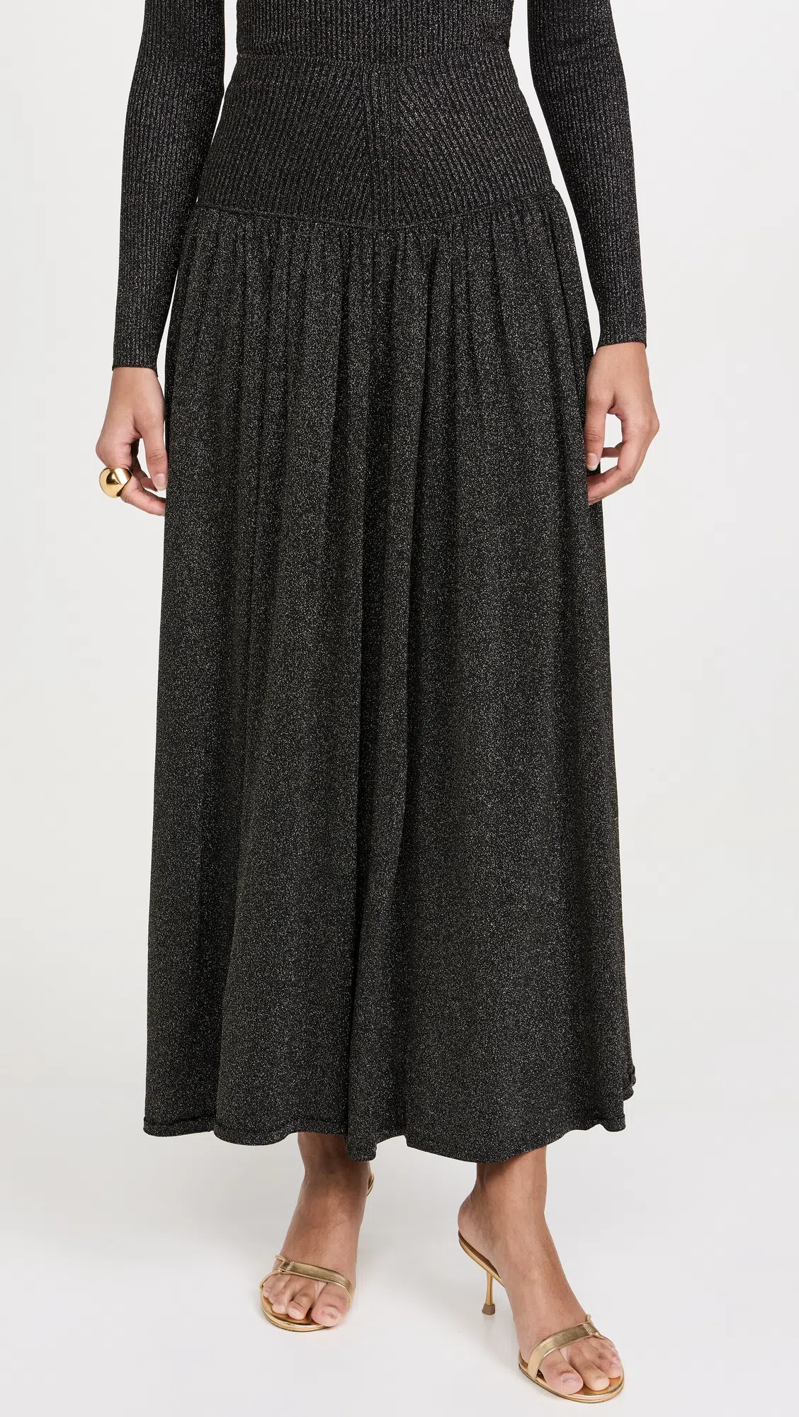 ZIMMERMANN Crush Off-the-shoulder Cropped Metallic Stretch-knit Top In Black