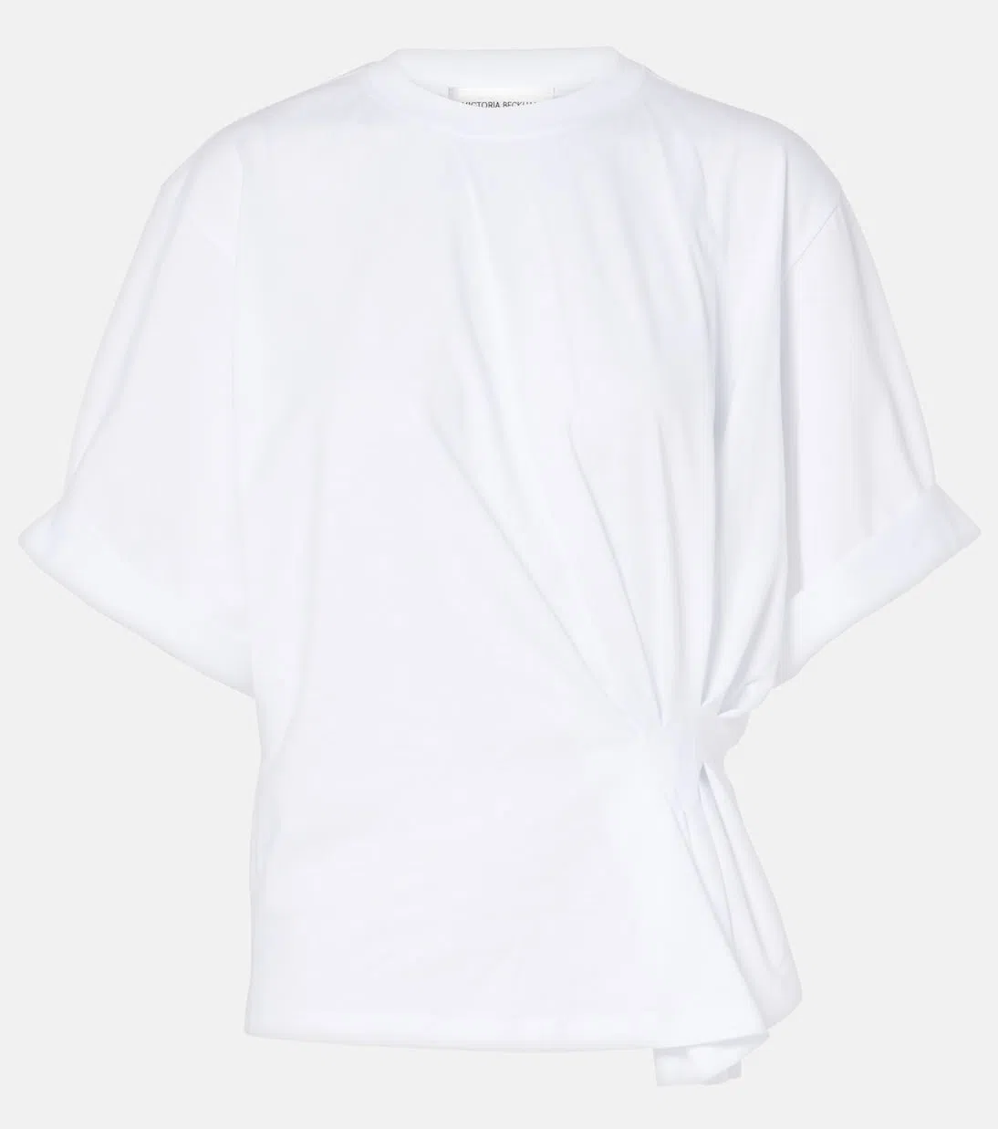 VICTORIA BECKHAM Inverted-pleats Cotton T-shirt In White