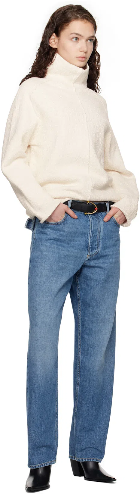 BOTTEGA VENETA Haddock Ankle Boot In 7186 Ochre-popcorn