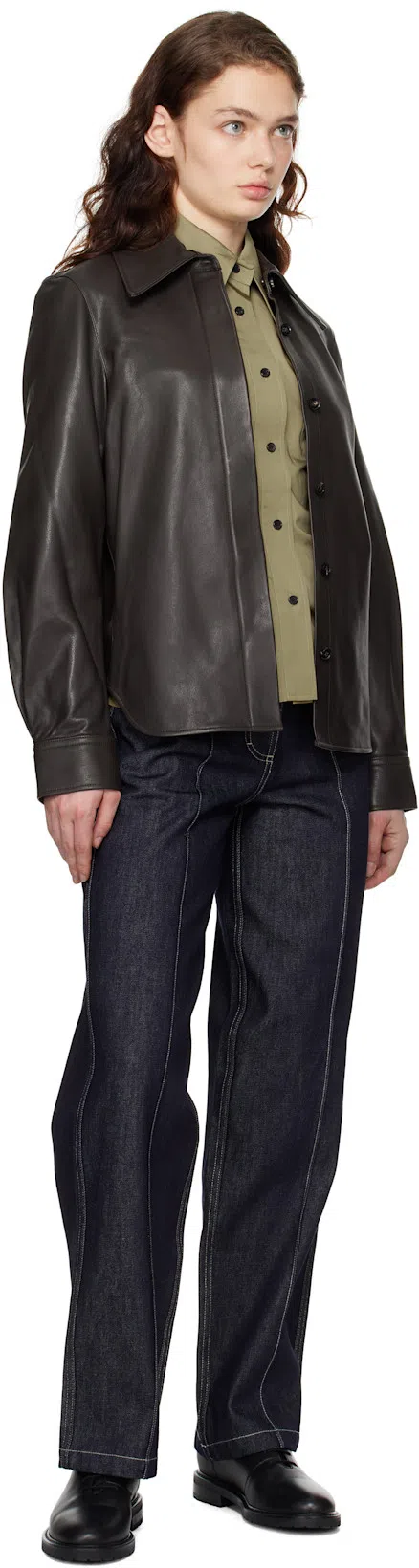 LEGRES Grained Leather Ankle Boots In Black