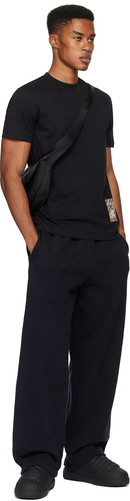 BURBERRY Equestrian Knight Elasticated-waist Track Pants In Black