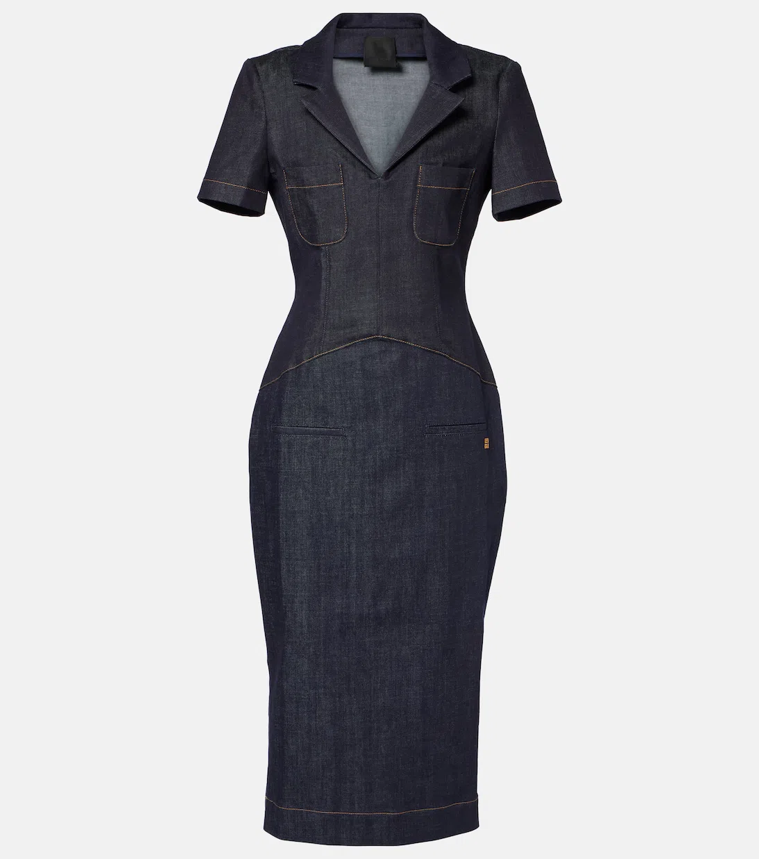 GIVENCHY Women Denim Pockets Midi Dress In Blue