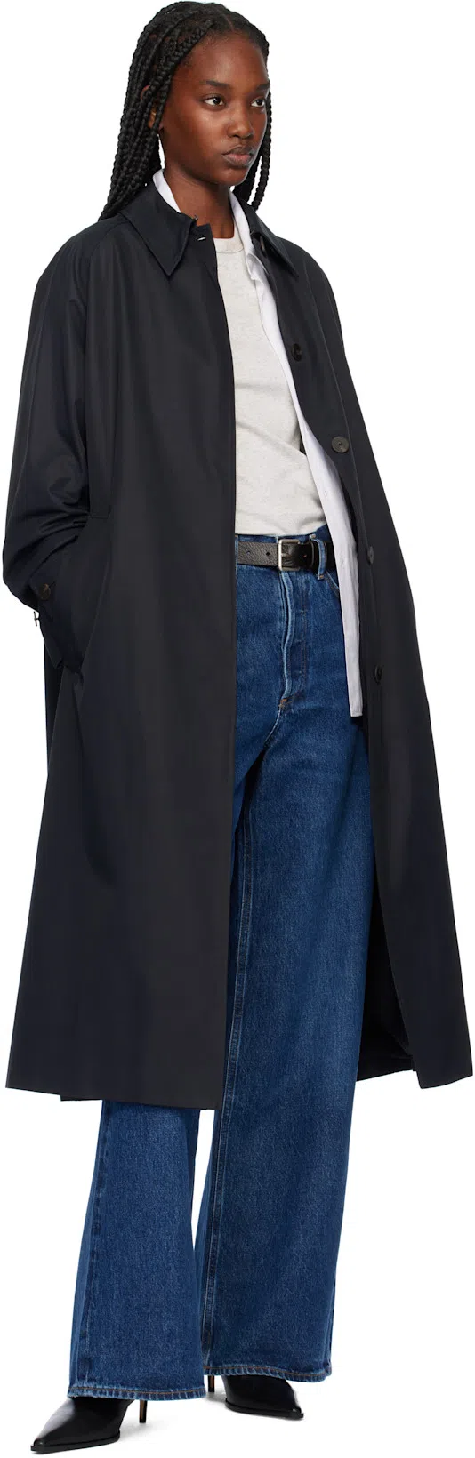 AGOLDE Indigo Dame High Rise Wide Leg No Cuff Jeans In Enamour (dk Vint Ind