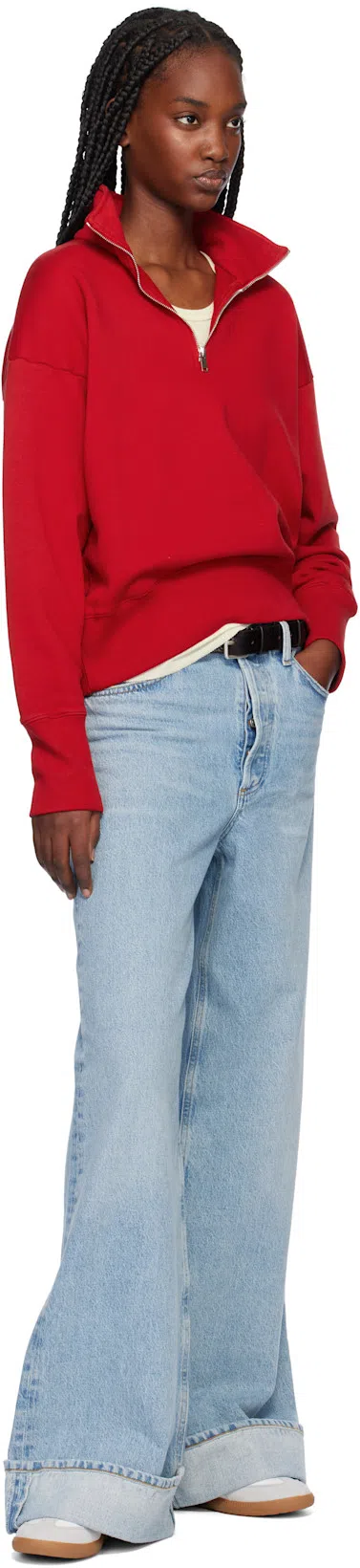 AGOLDE Dame Wide Leg Jeans In Blue