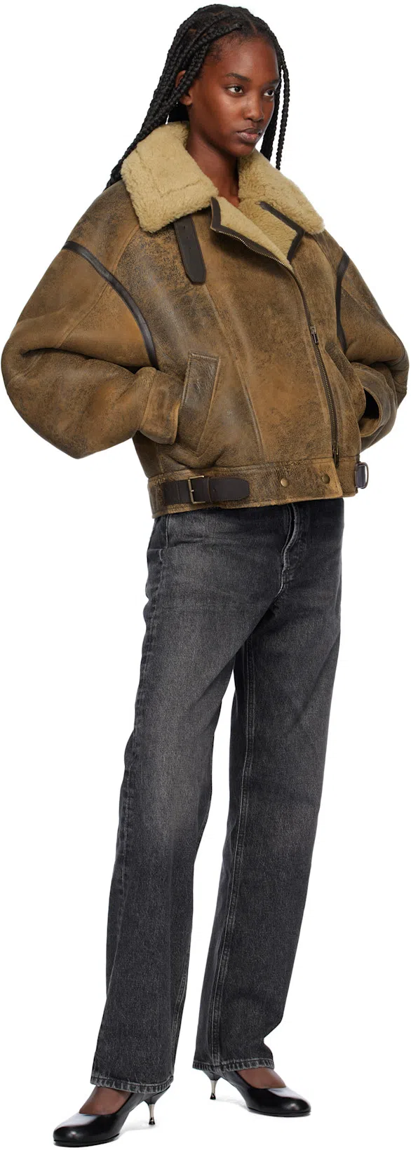 AGOLDE Luna Curved Leg Jeans In Black