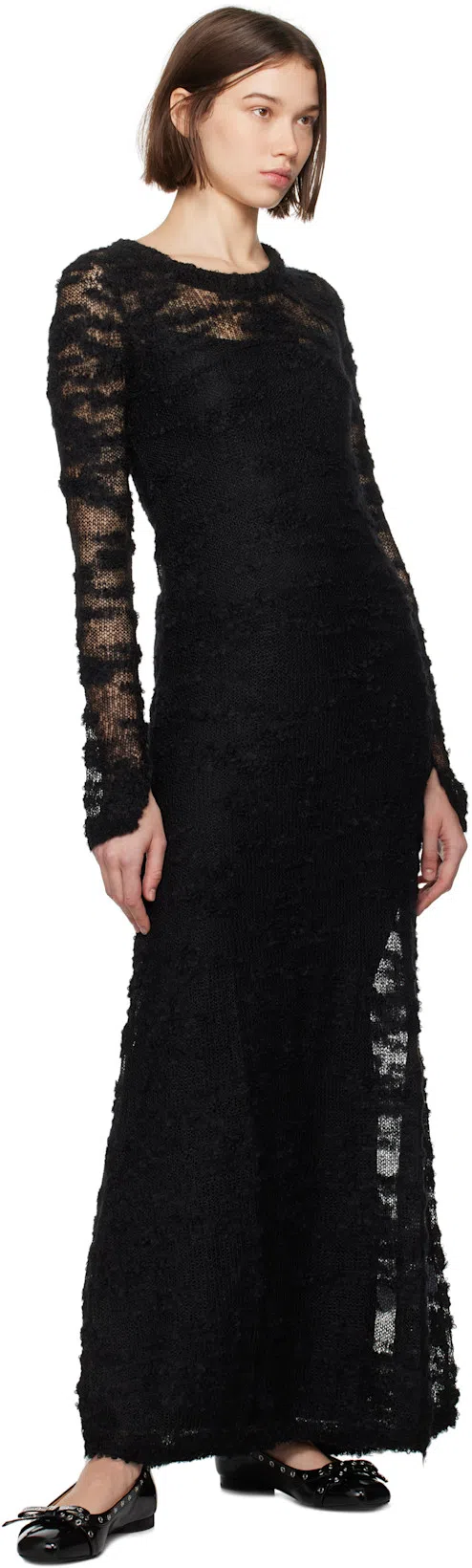 GANNI Woman Ballet Flats Black Size 10 Synthetisches Material