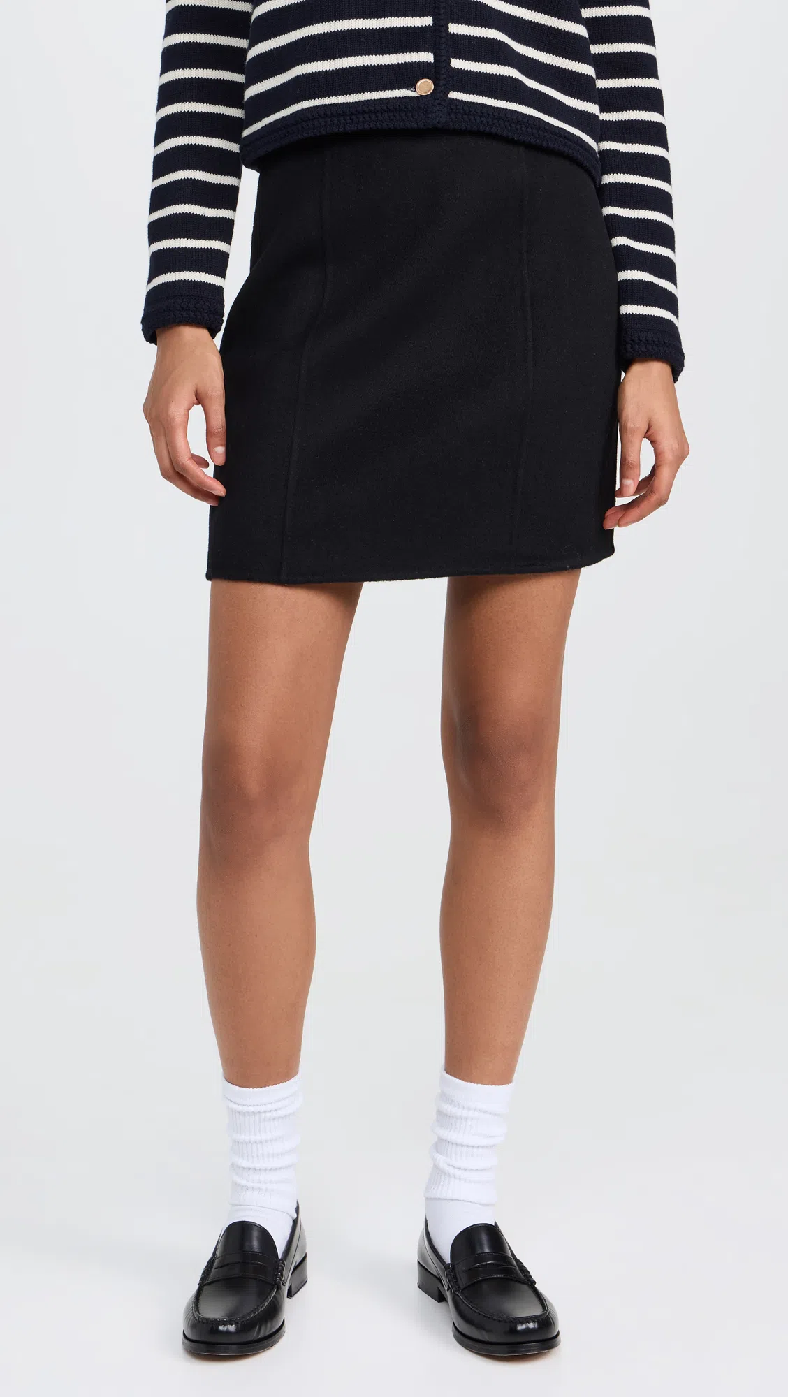 ALEX MILL Naomi Mini Skirt In Doubleface Wool In Black