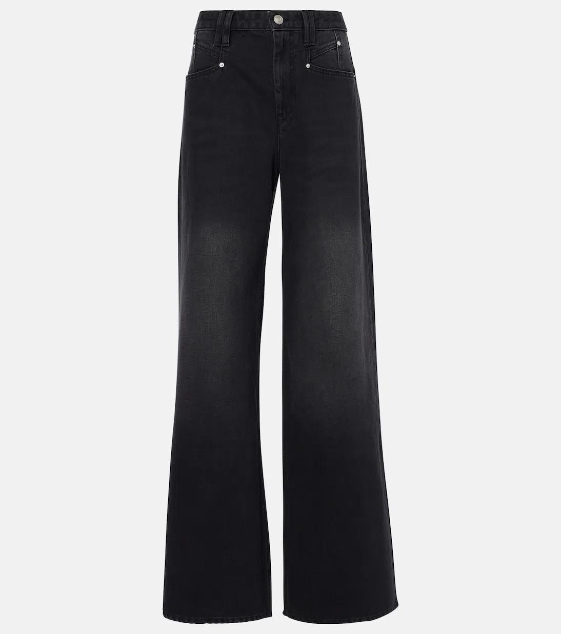 ISABEL MARANT Dilali Cropped High-rise Straight-leg Jeans In Black