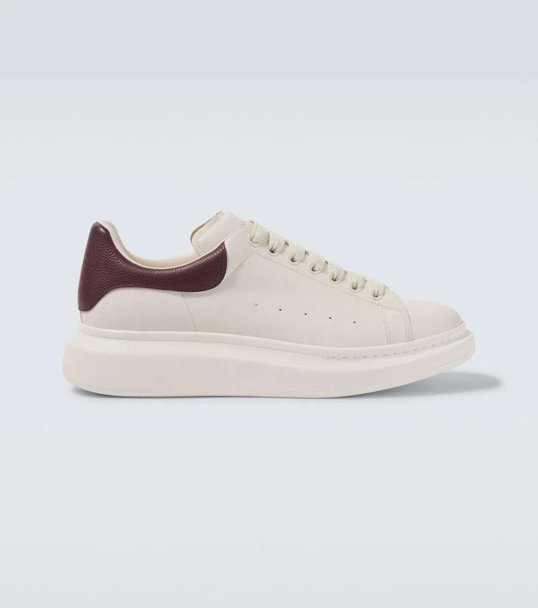 ALEXANDER MCQUEEN White And Black Low-top Sneakers With Chunky Sole And Contrasting Heel Tab In Leather Man In Multi