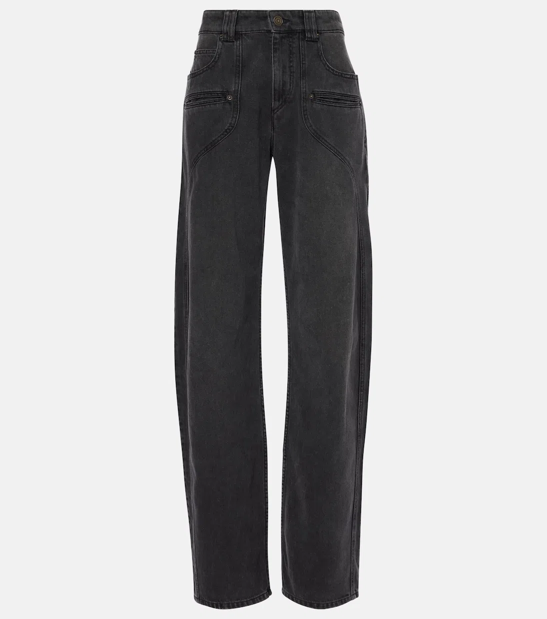ISABEL MARANT Bymara Carpenter High-rise Wide-leg Jeans In Black
