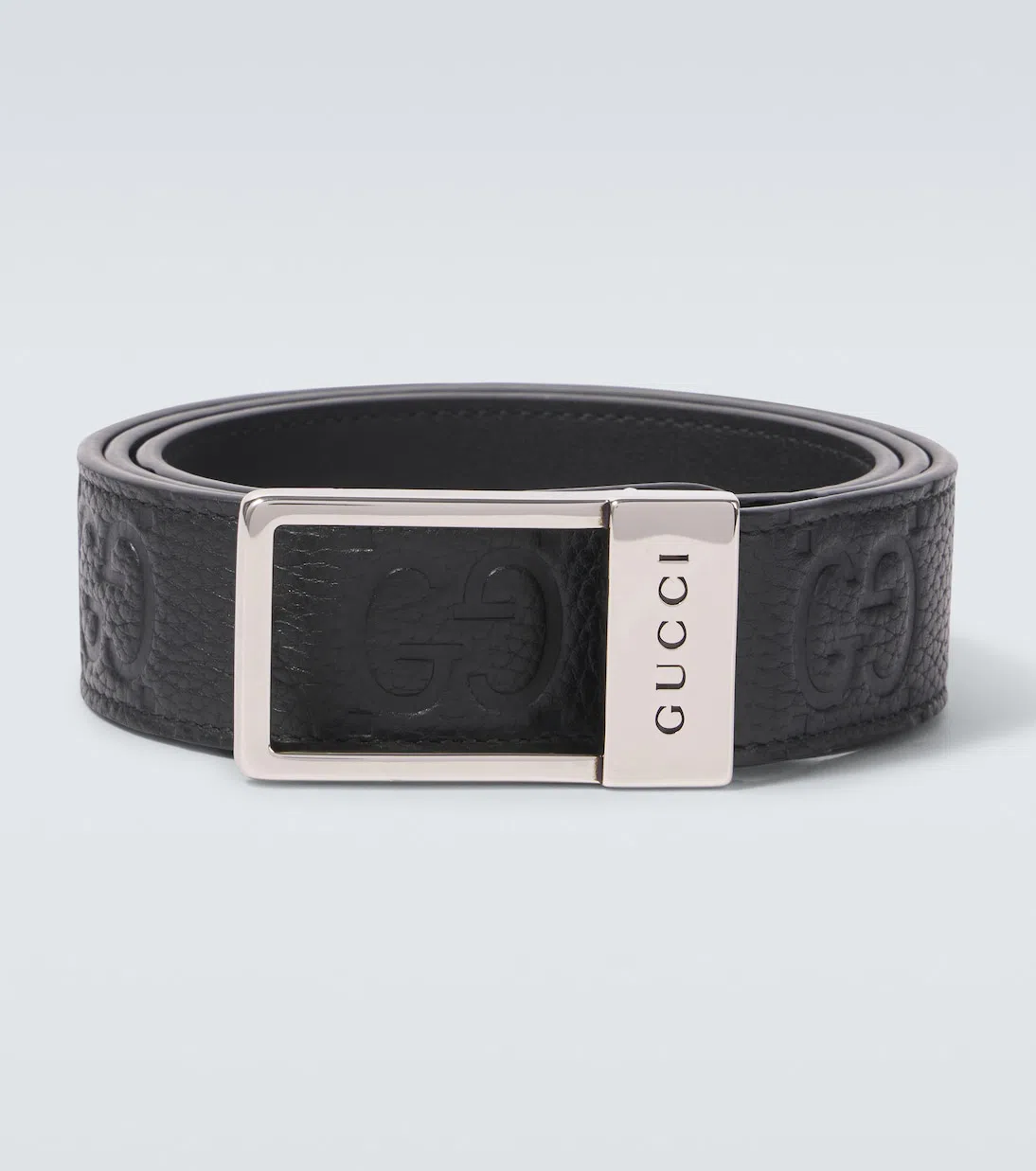 GUCCI Gg Leather Belt In Brown