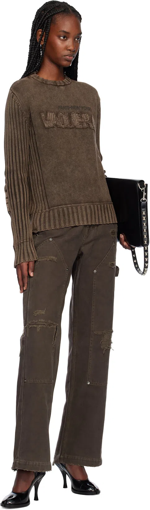 VAQUERA Brown Workwear Trousers In Dark Brown