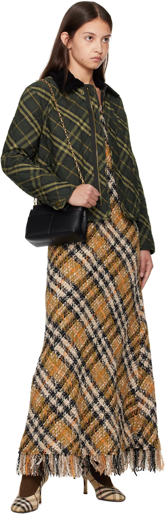 BURBERRY Archivio Check Baby Pumps In Alabaster Ip Check