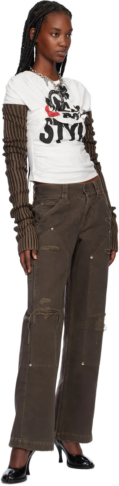 VAQUERA Twist-detail T-shirt In Off White