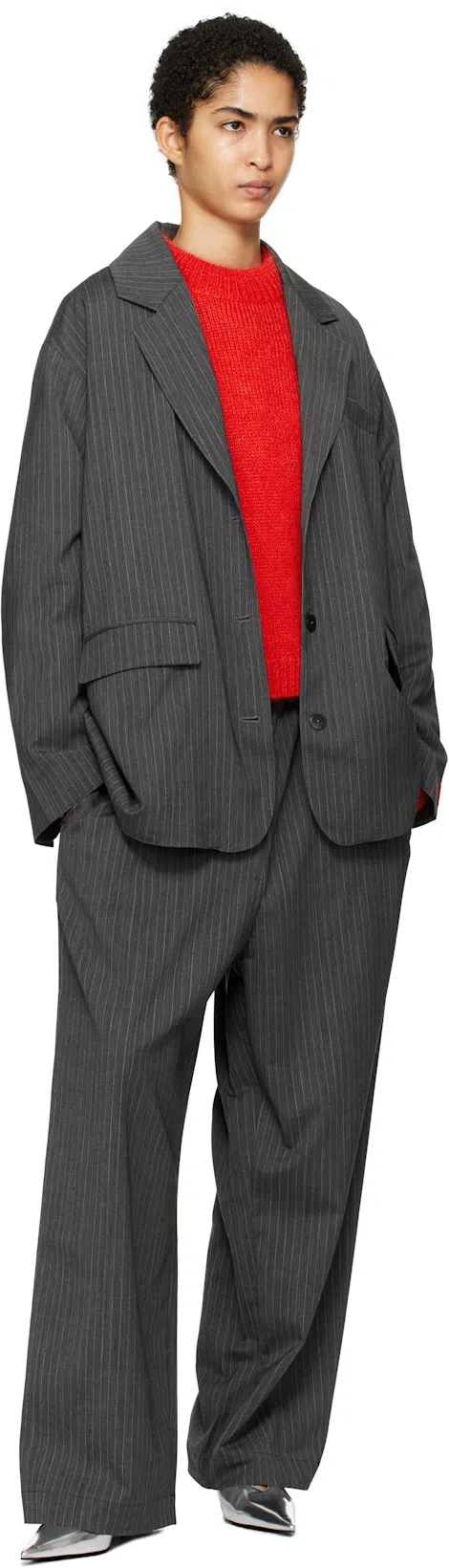 JACQUEMUS Long-sleeved Shirt In 480 Dark Red