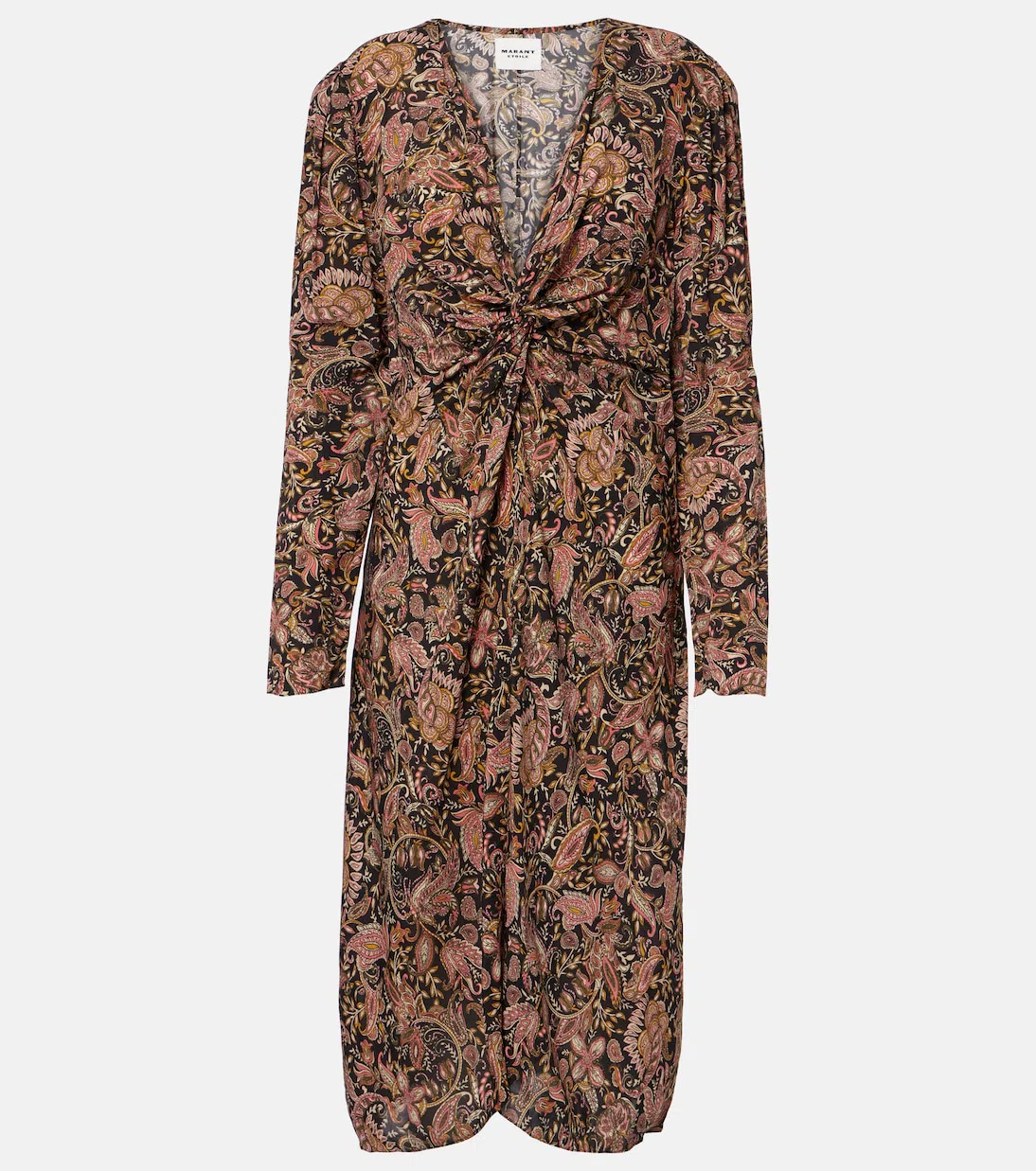 ISABEL MARANT ÉTOILE Zeliha Long Sleeve Dress In Brown