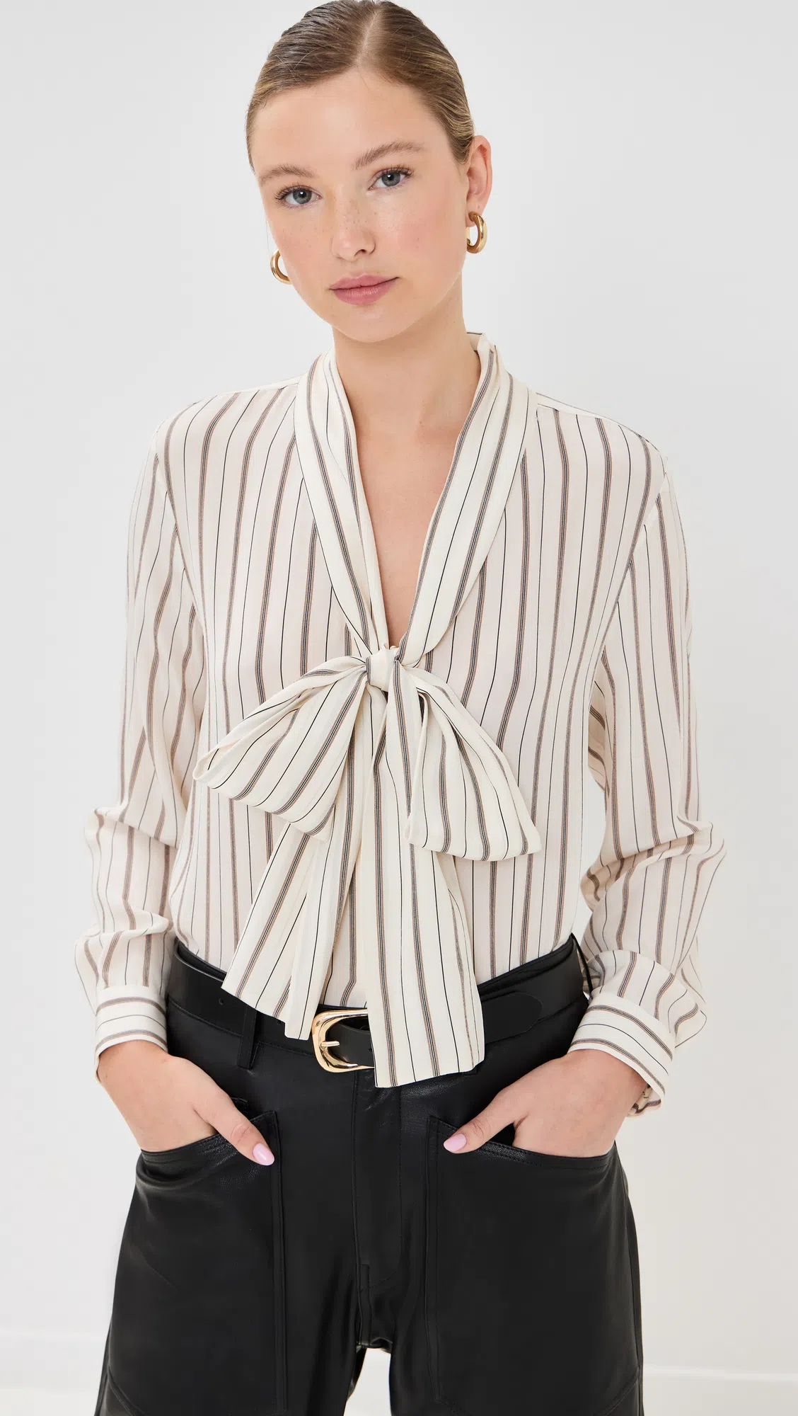 NILI LOTAN Shon Leather Barrel-leg Pants In Animal Print