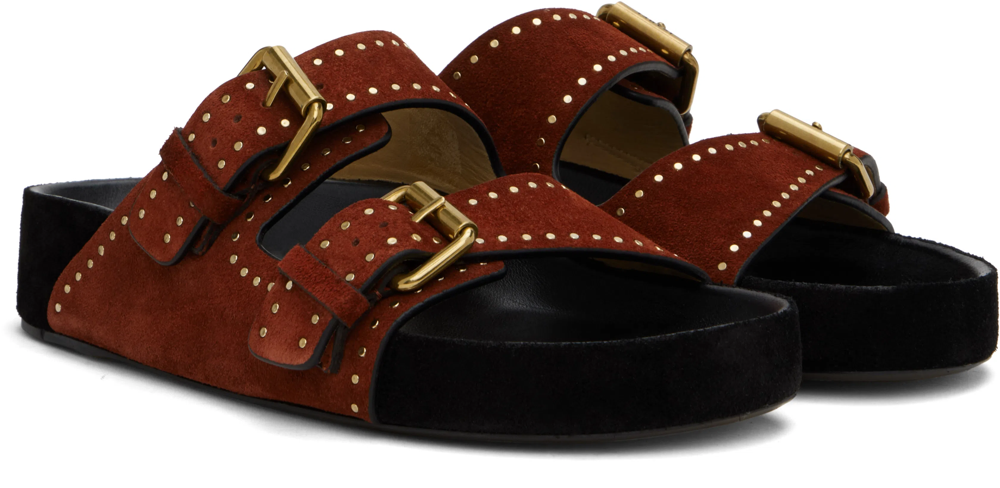 ISABEL MARANT Lennyo Suede Buckle Sandals In Red
