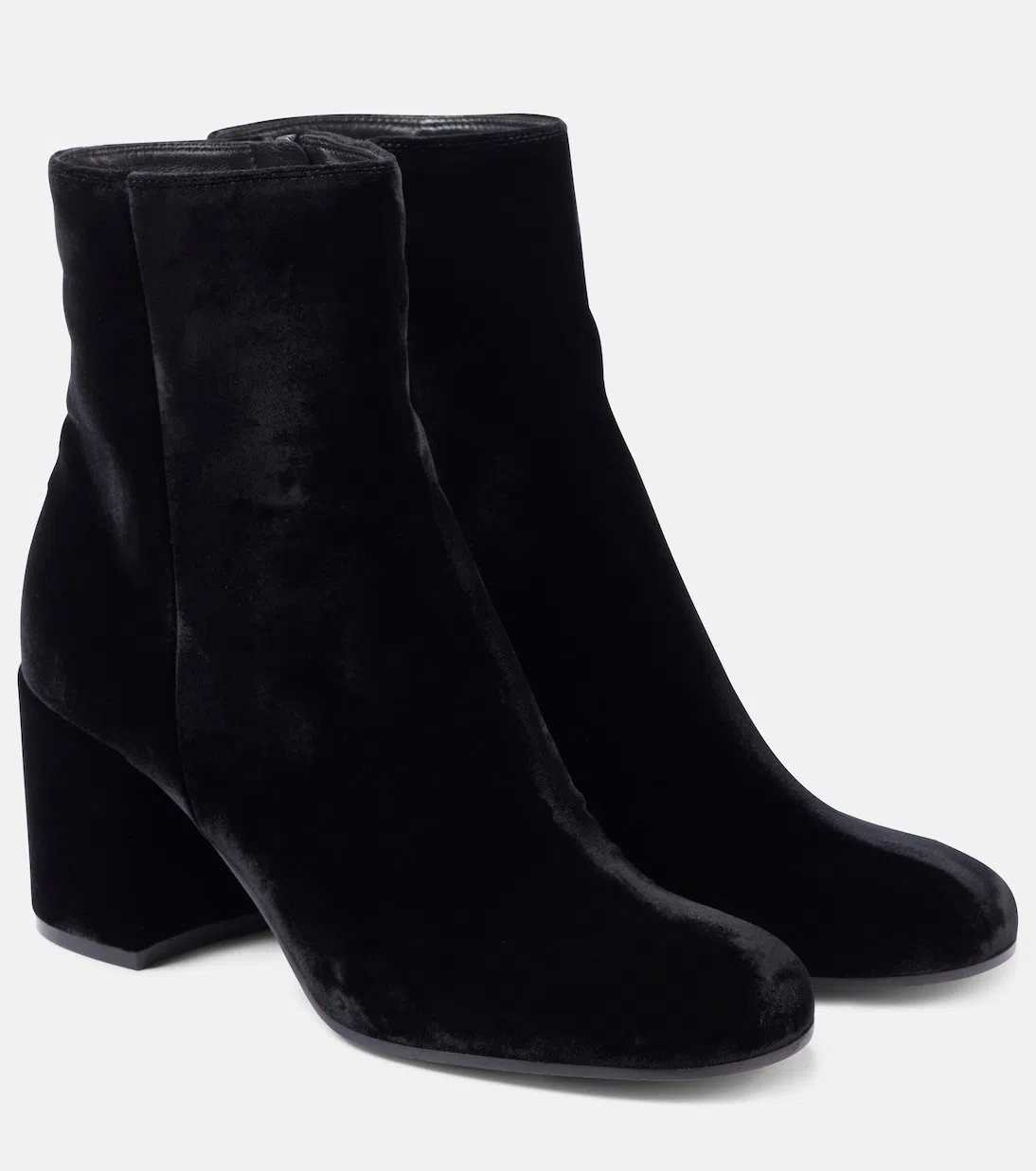 GIANVITO ROSSI Block Heel Ankle Boots With Suede Finish In Black