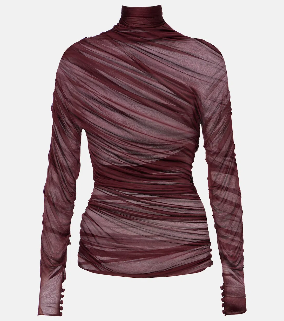 SAINT LAURENT La Scandale Wedge In Burgundy Patent Leather Women In Red