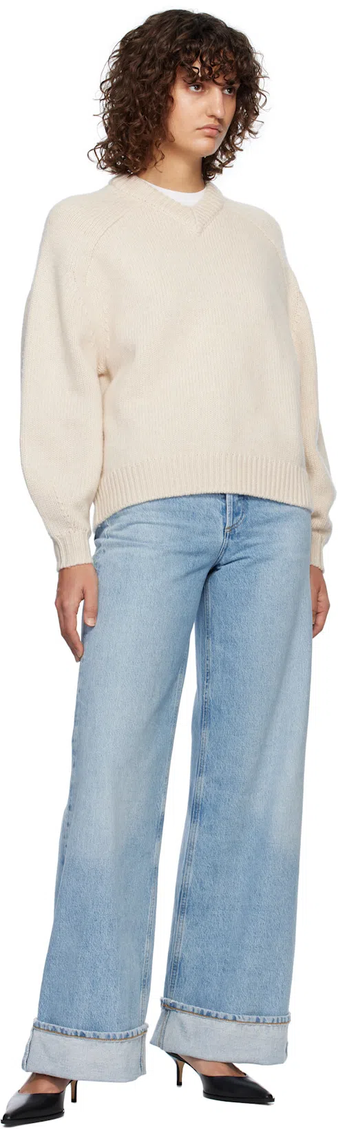 AGOLDE Ren High Rise Wide Leg Jeans In Groove In Multi