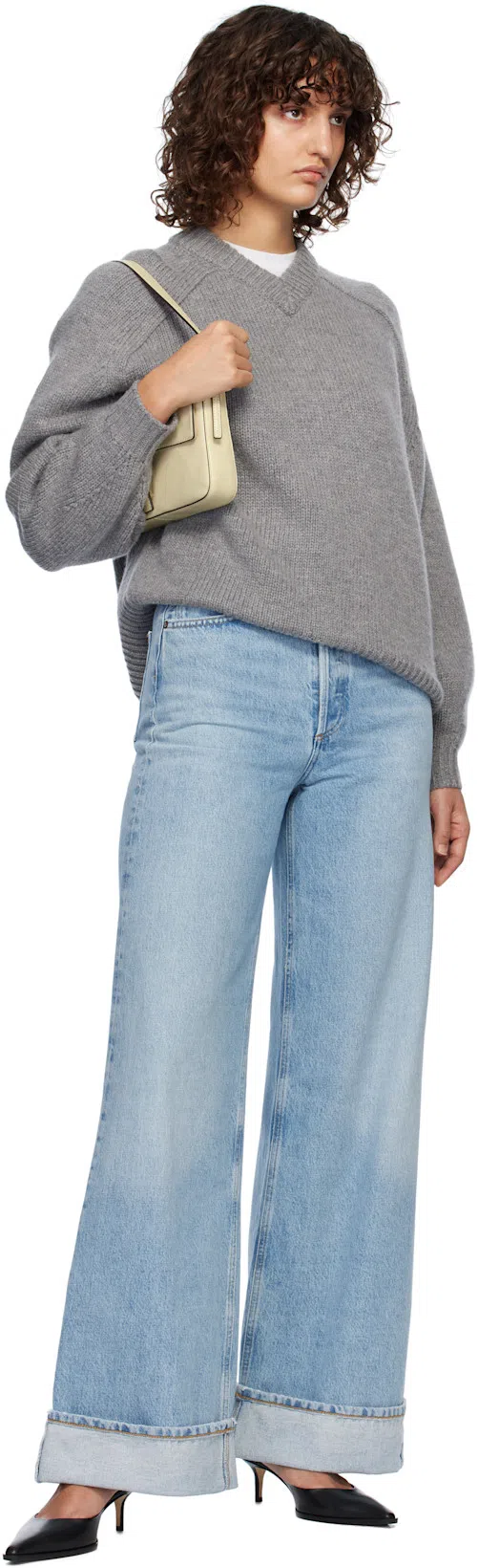 AGOLDE Ren High Rise Wide Leg Jeans In Groove In Multi