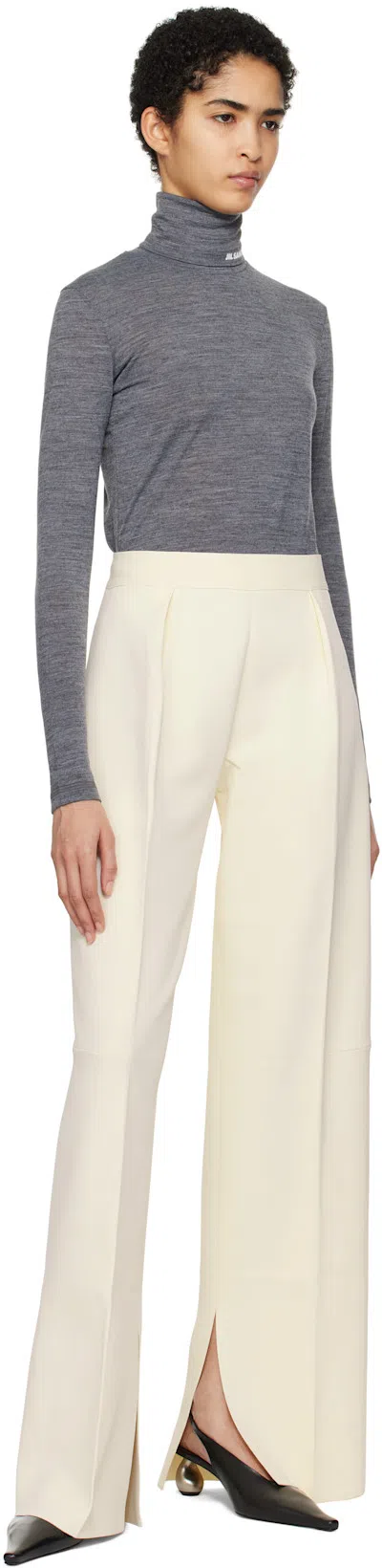 JIL SANDER Gray Lightweight Technical Wool Turtleneck In 028 Dark Grey