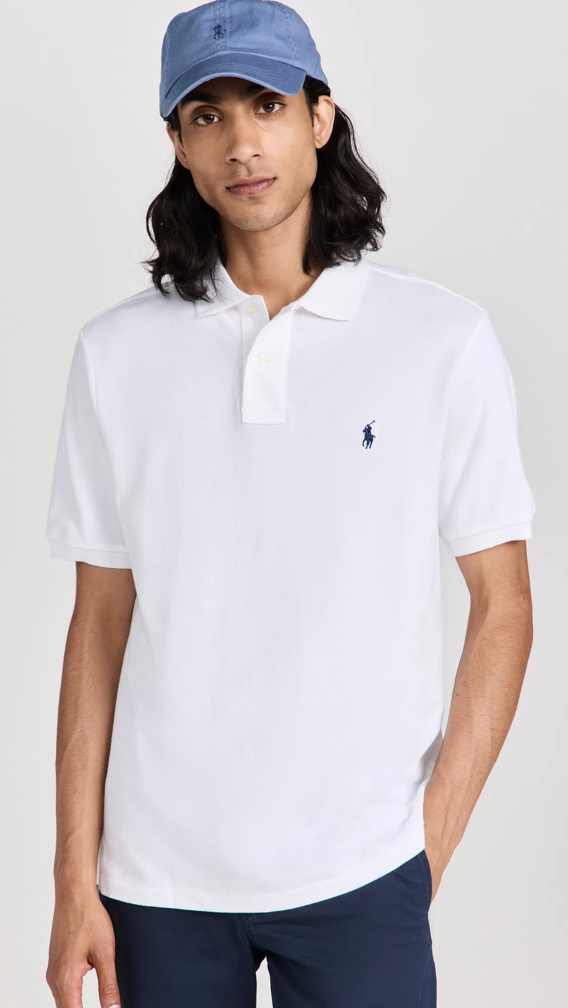 POLO RALPH LAUREN Ralph Lauren Custom Slim Fit Stretch Mesh Polo Shirt In White