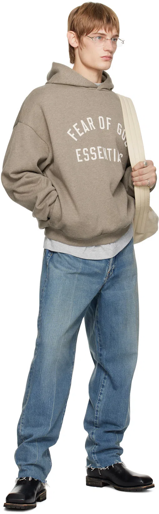 FEAR OF GOD Men Blue Five-pocket Jeans With Front Logo Patch In Denim Man