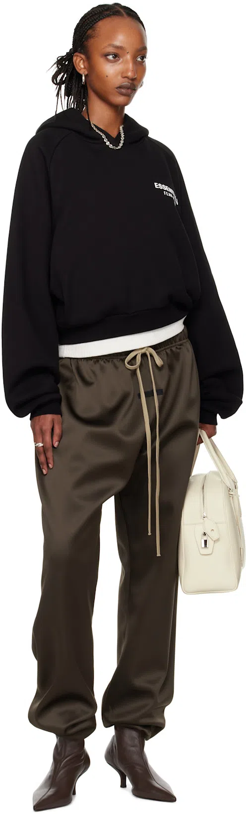 TOTÊME Womens Toteme Pointed-toe Leather Heeled Ankle Boots In Black