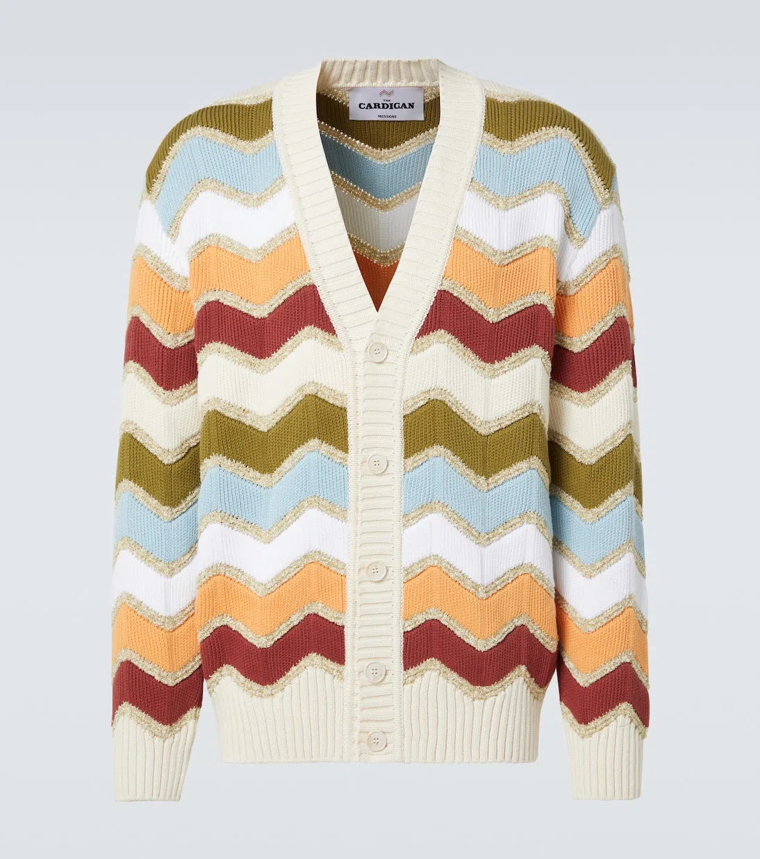 MISSONI Chevron Pattern Buttoned Cardigan In Multicolour