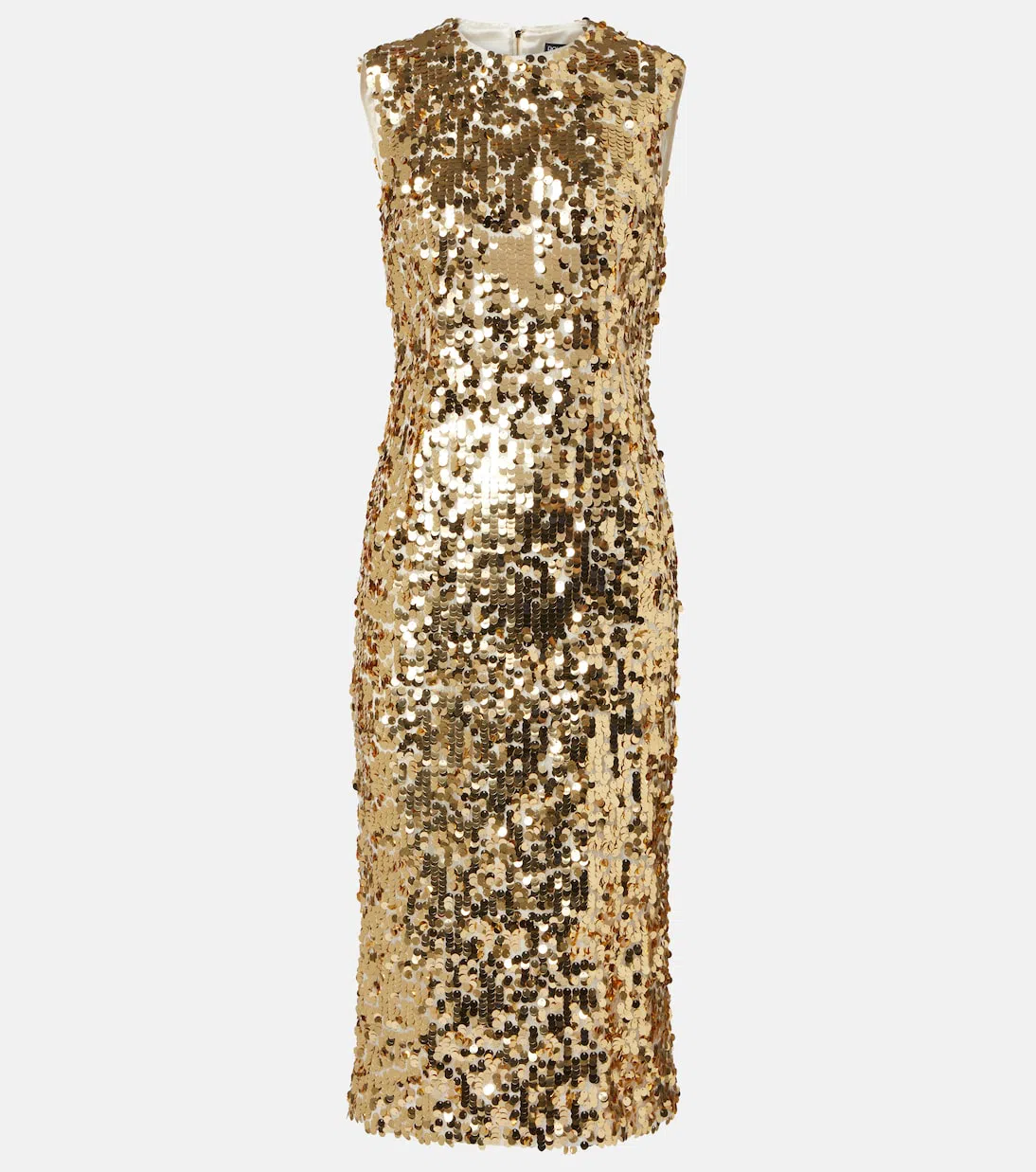 DOLCE & GABBANA Sequined Midi Dress In Gold