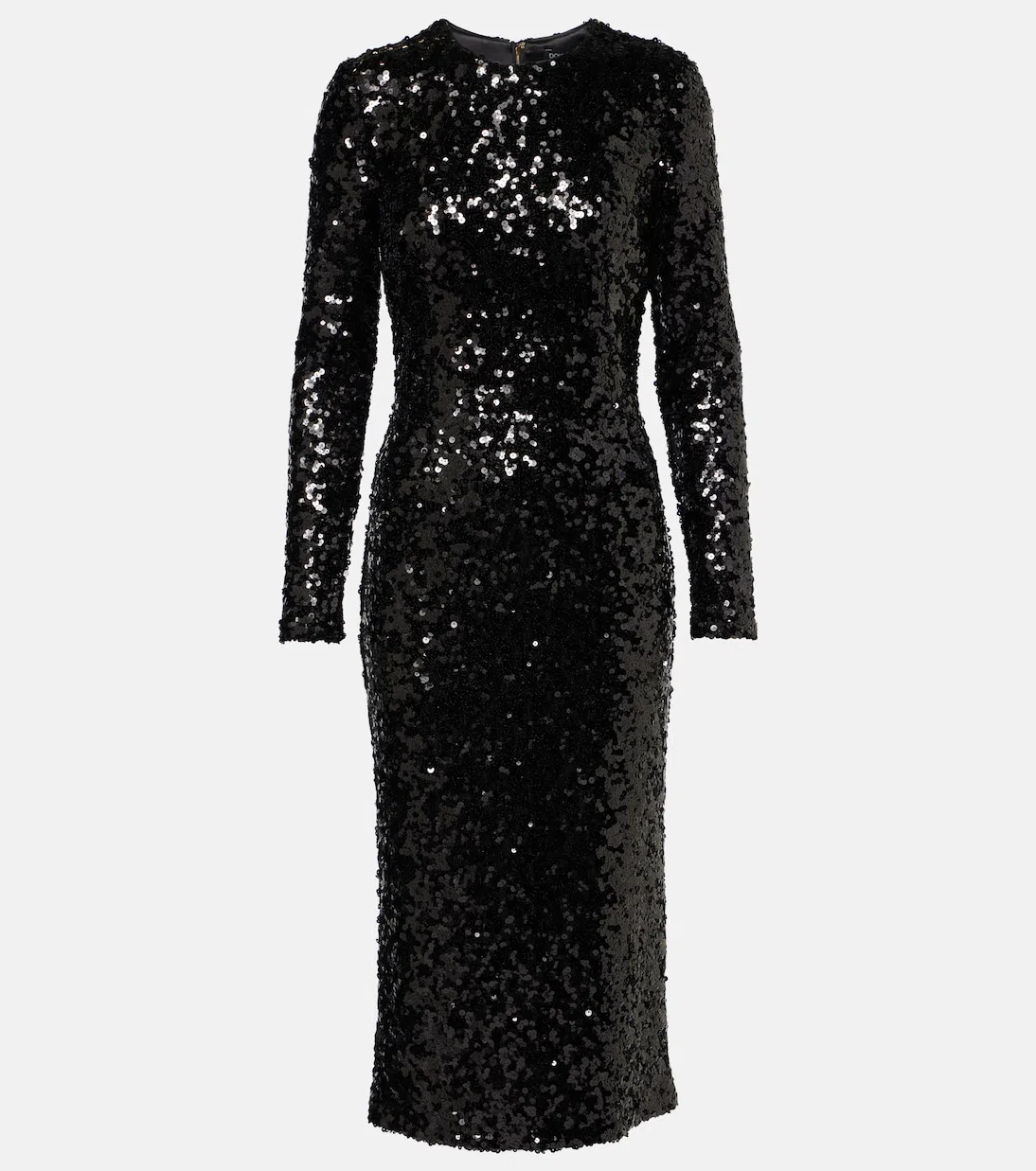 DOLCE & GABBANA Lace Midi Dress In Black