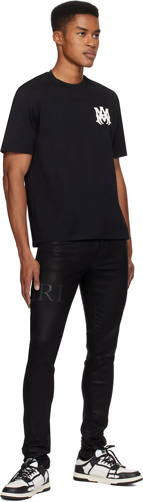 AMIRI Mens Black Skel Top Bandana-print Leather Low-top Trainers