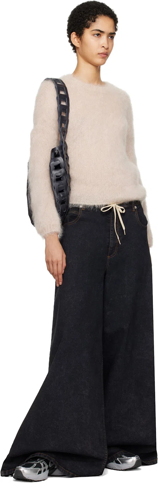 MARNI Black Marble Wide-leg Jeans In Mdn99 Black