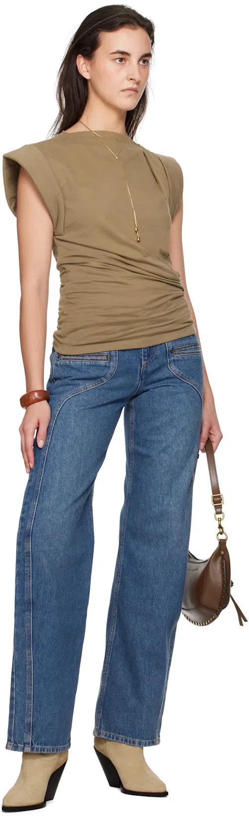 ISABEL MARANT Straight Leg Denim Cotton Jeans In Blue