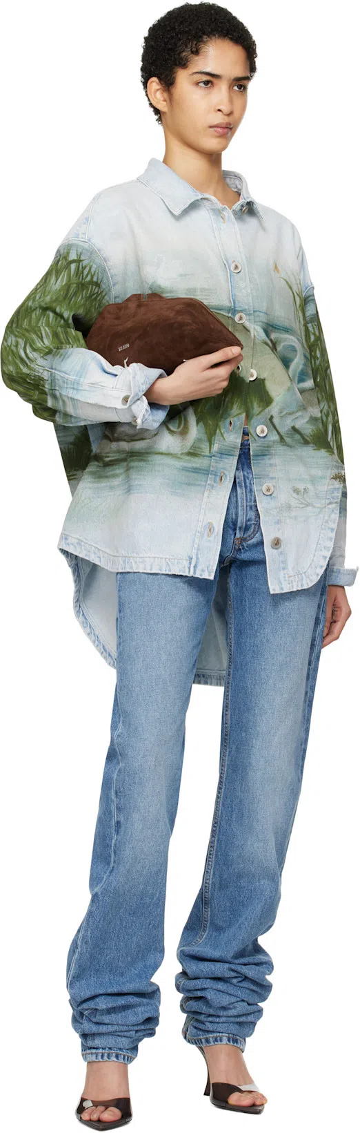 ATTICO Extra Long Denim Jeans For Tall Individuals In Blue