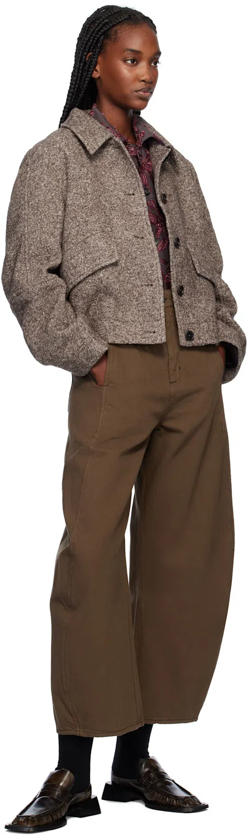 NEEDLES Purple Cabana Shirt In B-charcoal