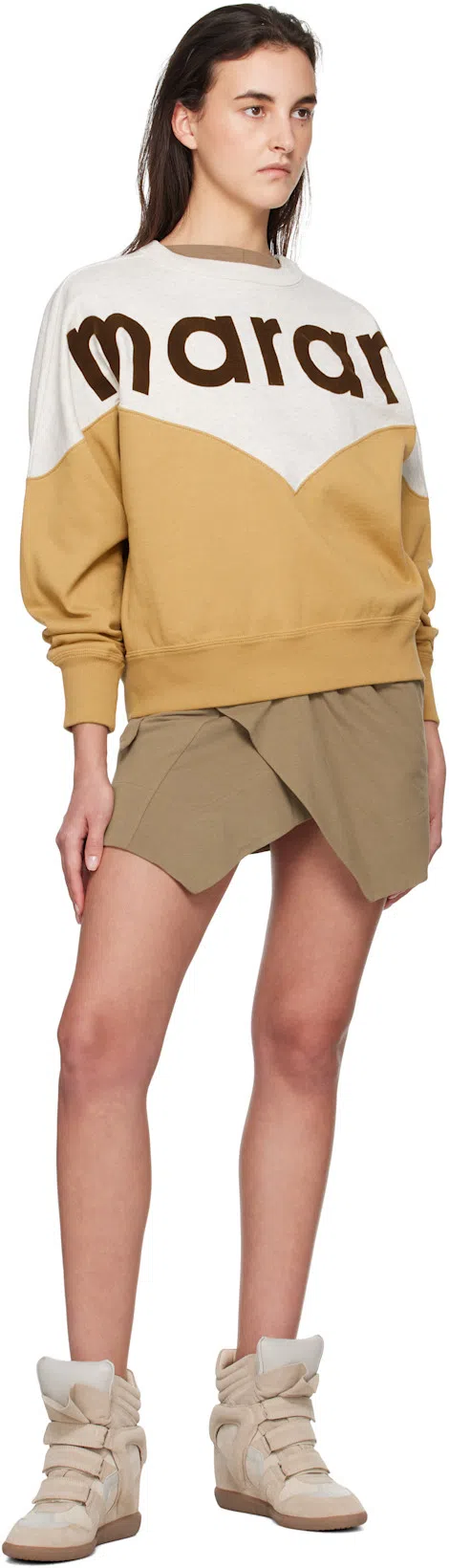 ISABEL MARANT Bekett Leather-trimmed Suede High-top Wedge Sneakers In Pink