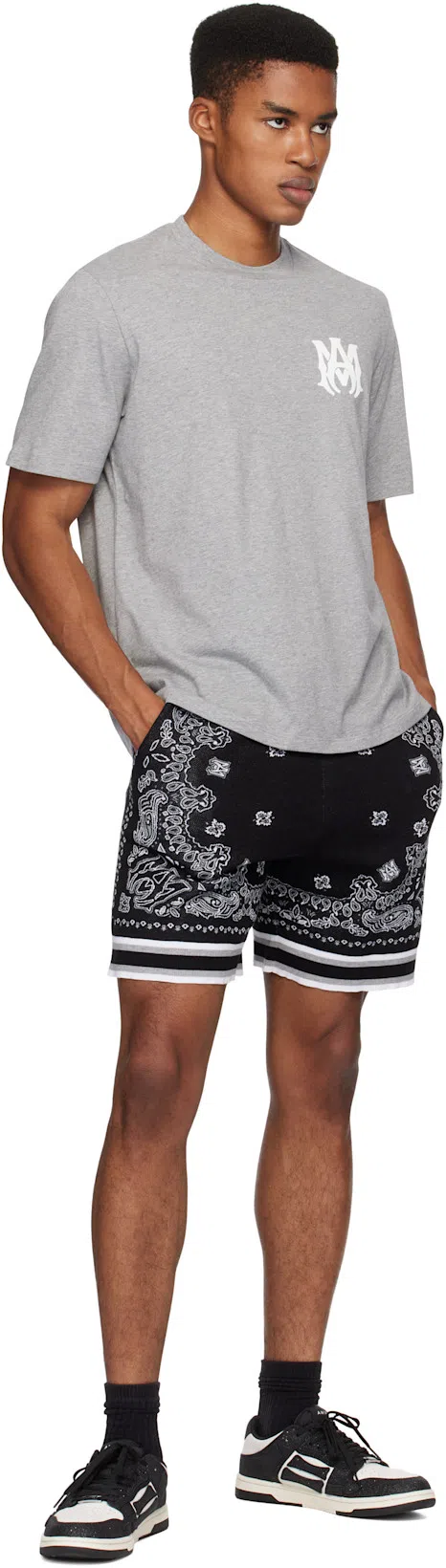 AMIRI Skel Sneakers In White And Black Leather