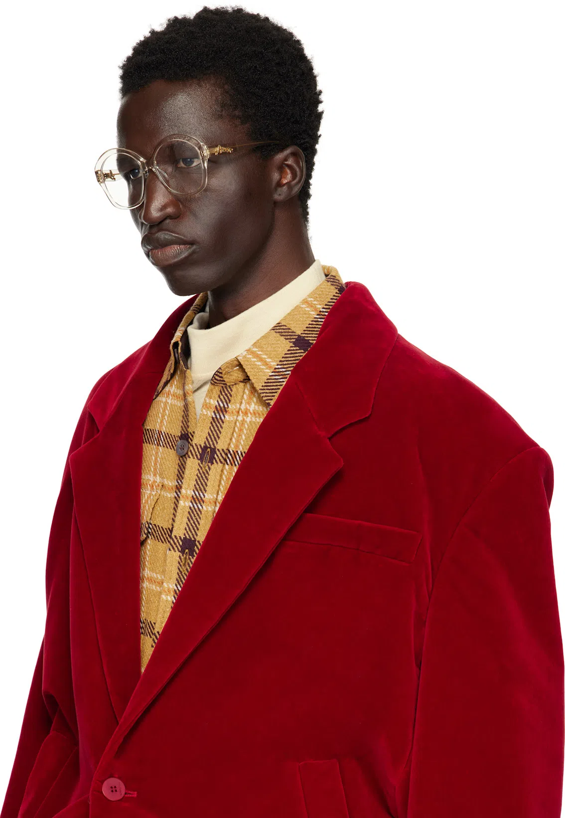 JW ANDERSON Oversized Velvet Blazer In Red