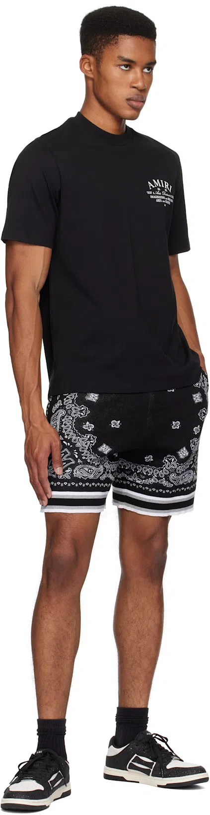 AMIRI Skel Sneakers In White And Black Leather