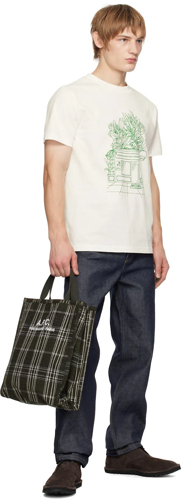 APC Khaki Recuperation Shopping Tote In Jad Dark Khaki