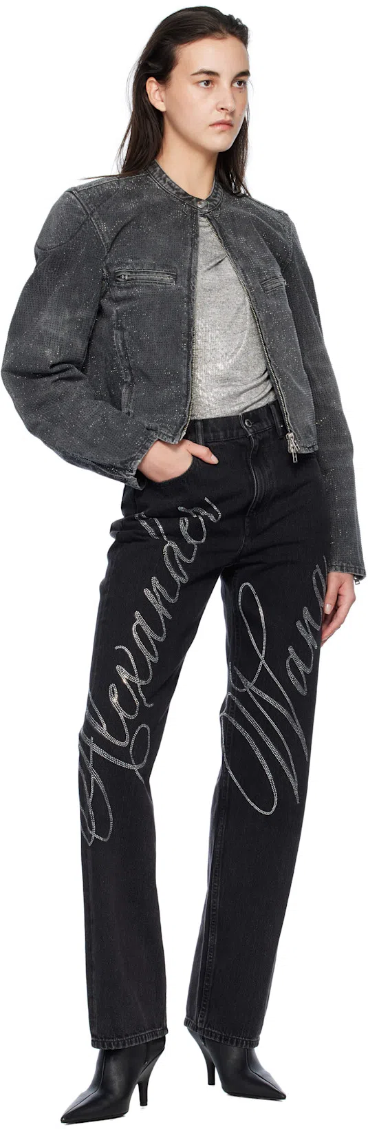 ALEXANDER WANG Diablo Pointed Toe Sock Bootie In Black