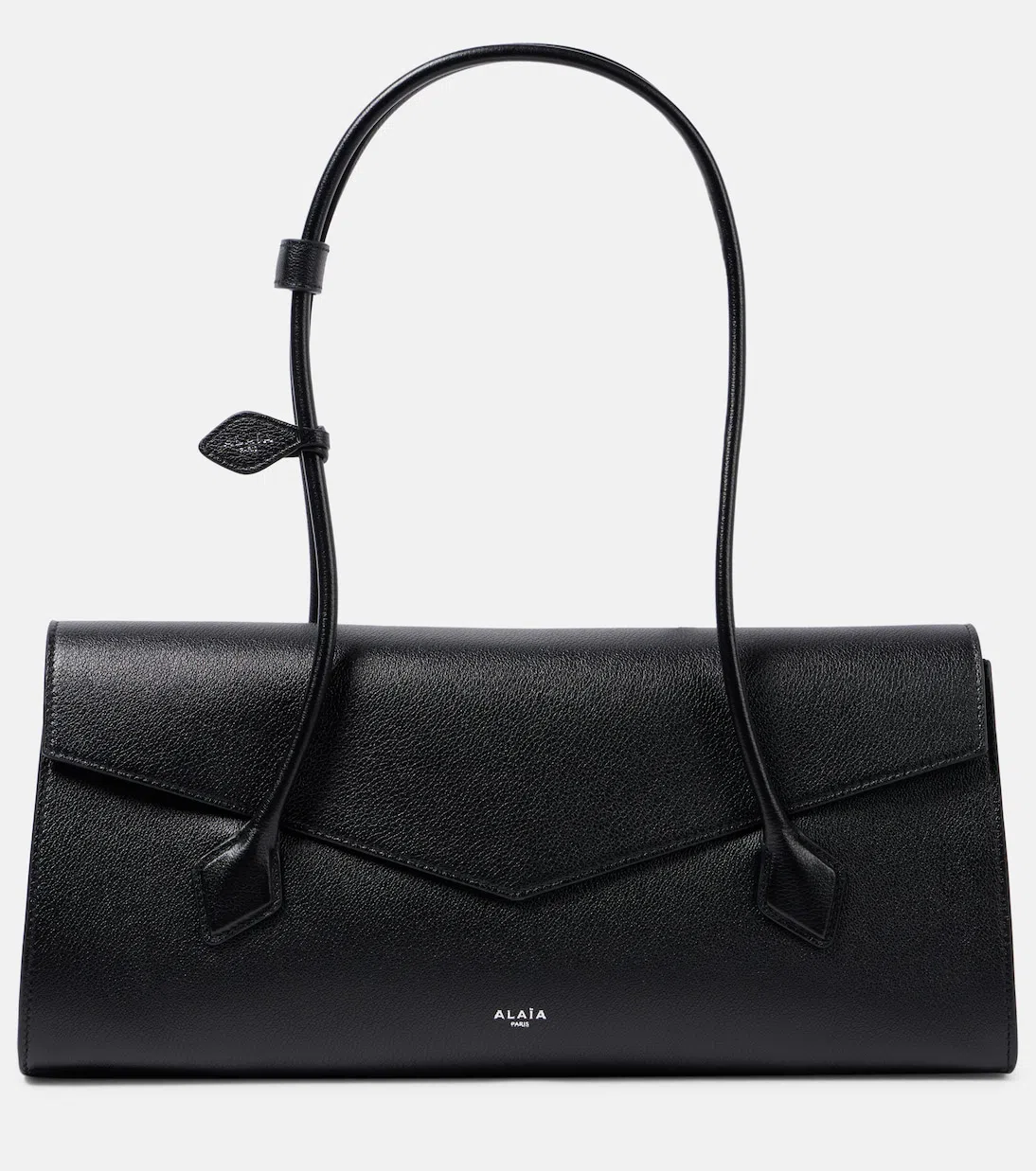 ALAÏA Alaia Women Charcoal Suede Medium Le Teckel Shoulder Bag In Black
