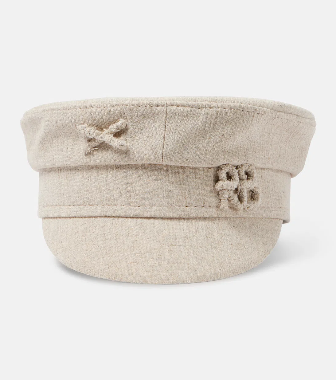 RUSLAN BAGINSKIY Linen-blend Newsboy Cap In Beige