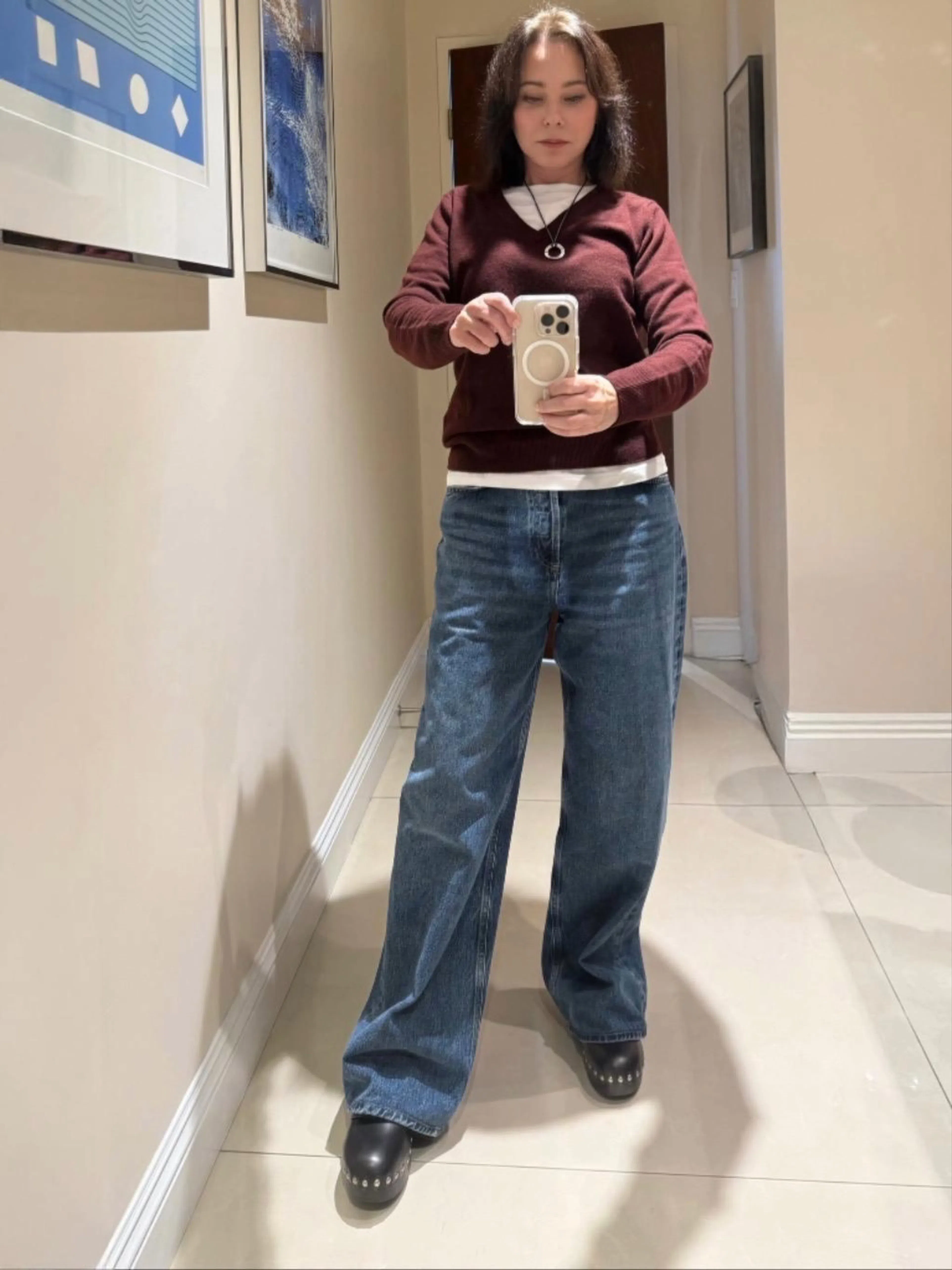 AGOLDE Dame High Rise Wide Leg No Cuff Jean In Enamour In Multi