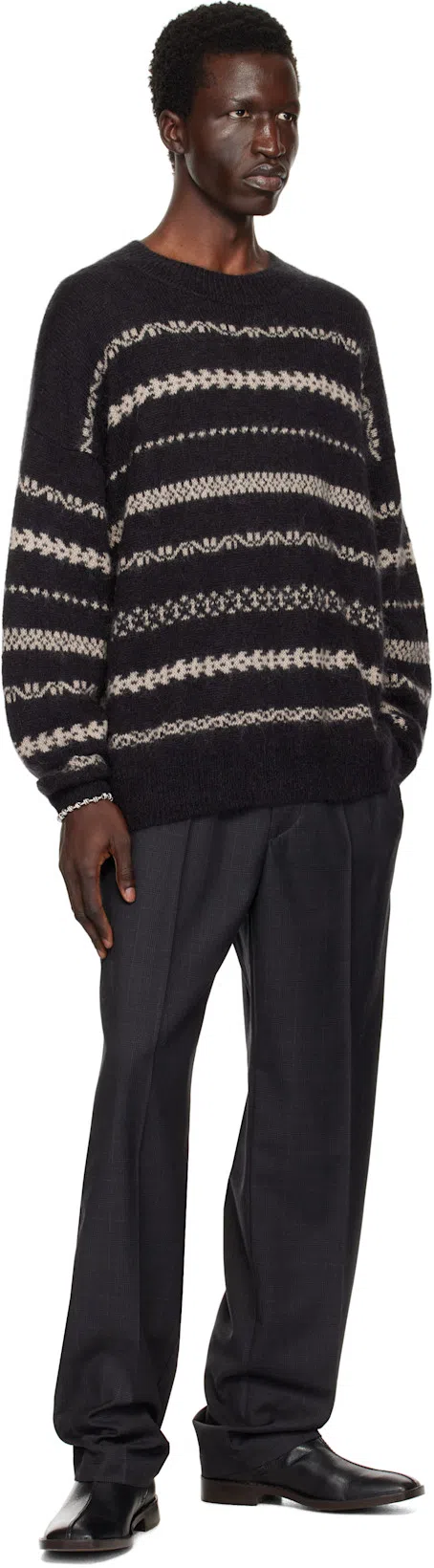 ISABEL MARANT Check-pattern Straight-leg Trousers In Grey