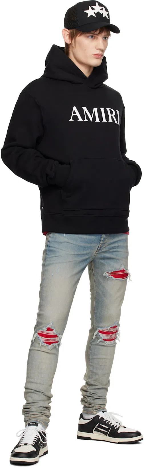 AMIRI Skel Sneakers In White And Black Leather