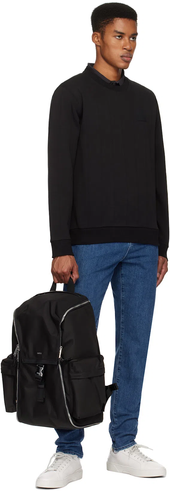 HUGO BOSS Multiple-pockets Straight-leg Jeans In Black